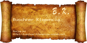 Buschner Klemencia névjegykártya